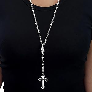 希少 パトリックコックス ネックレス クロス ロザリオ シルバー 925 燻加工 ○パトリックコックスPATRICK COXメンズ シルバー925 クロス
